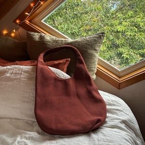 Everlane Brick Red Knit Shoulder Tote